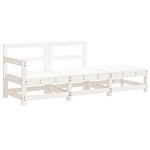vidaXL Set mobilier de grădină cu perne, 3 piese, alb, lemn masiv vidaXL Set mobilier de grădină cu perne, 3 piese, alb, lemn masiv