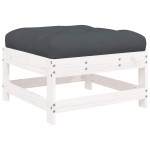 vidaXL Set mobilier de grădină cu perne, 3 piese, alb, lemn masiv vidaXL Set mobilier de grădină cu perne, 3 piese, alb, lemn masiv