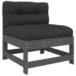 vidaXL Set mobilier de grădină cu perne, 3 piese, gri, lemn masiv vidaXL Set mobilier de grădină cu perne, 3 piese, gri, lemn masiv