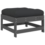 vidaXL Set mobilier de grădină cu perne, 3 piese, gri, lemn masiv vidaXL Set mobilier de grădină cu perne, 3 piese, gri, lemn masiv
