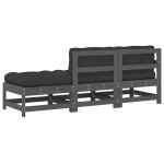 vidaXL Set mobilier de grădină cu perne, 3 piese, gri, lemn masiv vidaXL Set mobilier de grădină cu perne, 3 piese, gri, lemn masiv