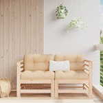 vidaXL Canapea de colț de grădină, 2 buc., lemn masiv de pin vidaXL Canapea de colț de grădină, 2 buc., lemn masiv de pin