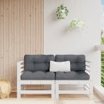 vidaXL Canapea de colț de grădină, 2 buc., alb, lemn masiv de pin vidaXL Canapea de colț de grădină, 2 buc., alb, lemn masiv de pin