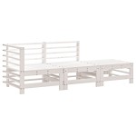 vidaXL Set mobilier de grădină, 3 piese, alb, lemn masiv de pin vidaXL Set mobilier de grădină, 3 piese, alb, lemn masiv de pin