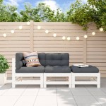 vidaXL Set mobilier de grădină, 3 piese, alb, lemn masiv de pin vidaXL Set mobilier de grădină, 3 piese, alb, lemn masiv de pin