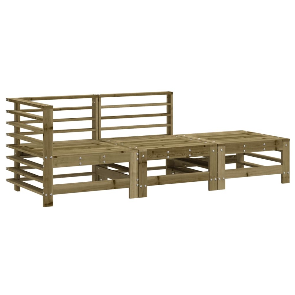 vidaXL Set mobilier de grădină, 3 piese, lemn de pin impregnat