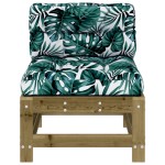 vidaXL Canapea de mijloc cu perne, lemn de pin tratat