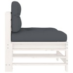 vidaXL Canapele de mijloc cu perne, 2 buc., alb, lemn masiv de pin vidaXL Canapele de mijloc cu perne, 2 buc., alb, lemn masiv de pin