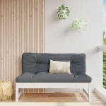 vidaXL Canapea de mijloc de grădină, alb, 120x80 cm, lemn masiv pin