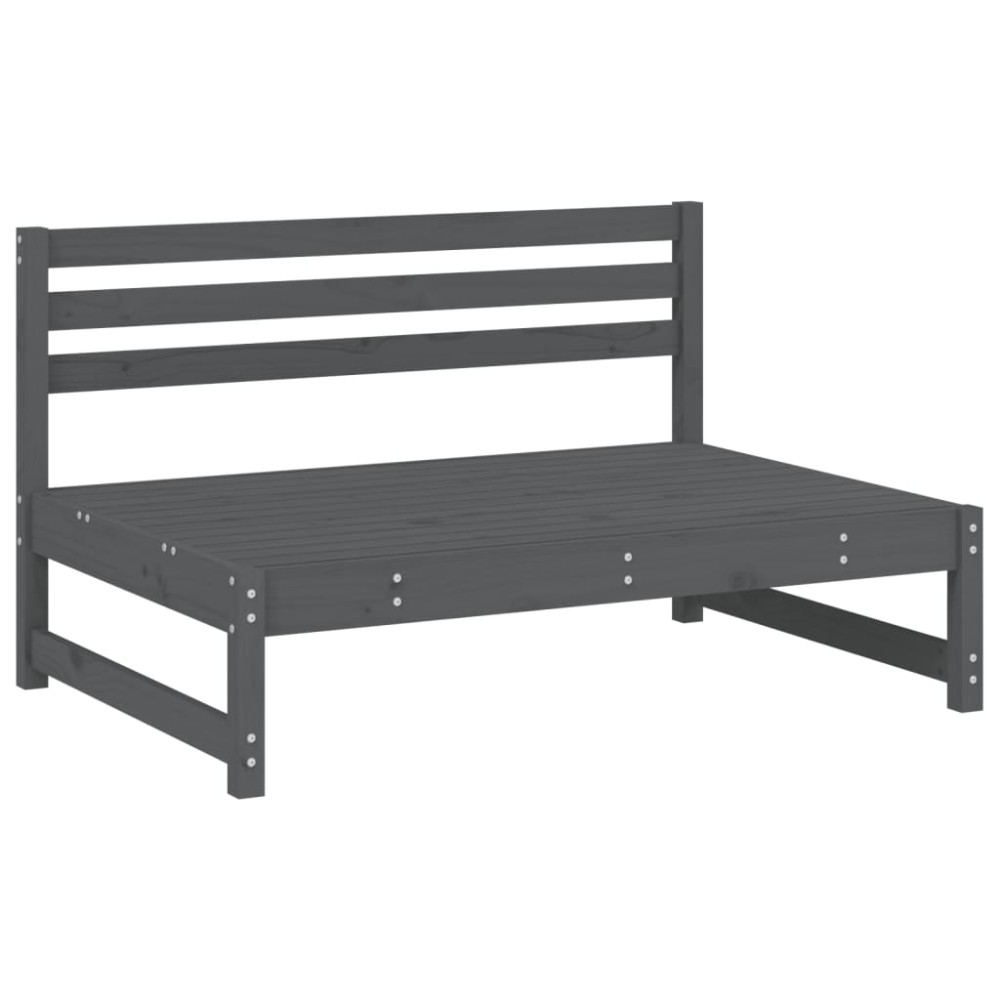 vidaXL Canapea de mijloc de grădină, gri, 120x80 cm, lemn masiv pin