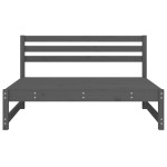 vidaXL Canapea de mijloc de grădină, gri, 120x80 cm, lemn masiv pin