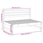 vidaXL Canapea de mijloc de grădină, gri, 120x80 cm, lemn masiv pin