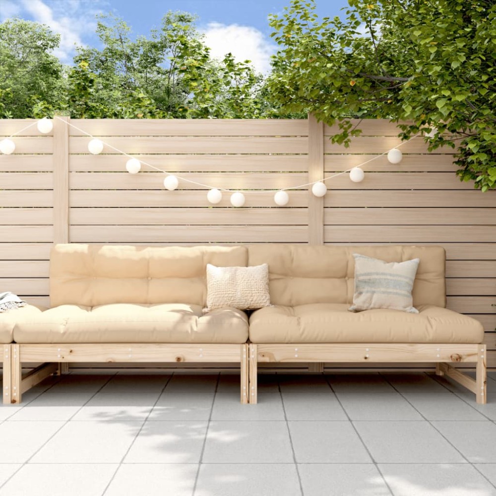 vidaXL Canapele de mijloc grădină 2 buc. 120x80 cm lemn masiv pin