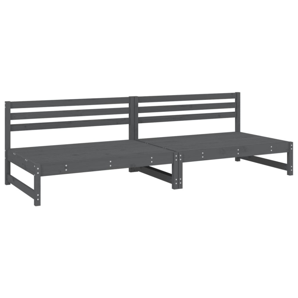 vidaXL Canapele de mijloc grădină 2 buc. gri 120x80 cm lemn masiv pin