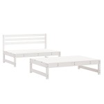 vidaXL Set mobilier relaxare grădină, 2 piese, alb, lemn masiv de pin vidaXL Set mobilier relaxare grădină, 2 piese, alb, lemn masiv de pin