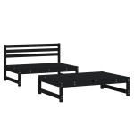 vidaXL Set mobilier relaxare grădină, 2 piese, negru, lemn masiv pin vidaXL Set mobilier relaxare grădină, 2 piese, negru, lemn masiv pin