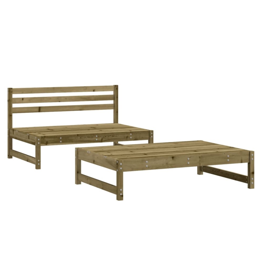 vidaXL Set mobilier relaxare de grădină, 2 piese, lemn de pin tratat
