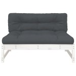 vidaXL Canapea de mijloc, 120x80 cm, alb, lemn masiv de pin vidaXL Canapea de mijloc, 120x80 cm, alb, lemn masiv de pin