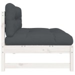 vidaXL Canapea de mijloc, 120x80 cm, alb, lemn masiv de pin vidaXL Canapea de mijloc, 120x80 cm, alb, lemn masiv de pin