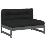vidaXL Canapea de mijloc, 120x80 cm, gri, lemn masiv de pin