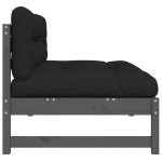 vidaXL Canapea de mijloc, 120x80 cm, gri, lemn masiv de pin