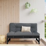 vidaXL Canapea de mijloc, 120x80 cm, negru, lemn masiv de pin vidaXL Canapea de mijloc, 120x80 cm, negru, lemn masiv de pin