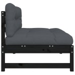 vidaXL Canapea de mijloc, 120x80 cm, negru, lemn masiv de pin vidaXL Canapea de mijloc, 120x80 cm, negru, lemn masiv de pin