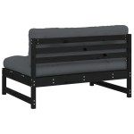 vidaXL Canapea de mijloc, 120x80 cm, negru, lemn masiv de pin vidaXL Canapea de mijloc, 120x80 cm, negru, lemn masiv de pin