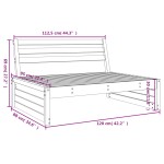 vidaXL Canapea de mijloc de grădină, alb, 120x80 cm, lemn masiv pin