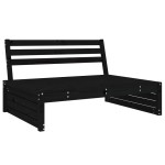 vidaXL Canapea de mijloc de grădină, negru, 120x80 cm, lemn masiv pin