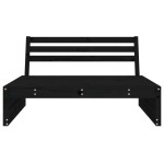 vidaXL Canapea de mijloc de grădină, negru, 120x80 cm, lemn masiv pin