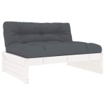 vidaXL Canapea de mijloc, 120x80 cm, alb, lemn masiv de pin vidaXL Canapea de mijloc, 120x80 cm, alb, lemn masiv de pin