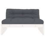 vidaXL Canapea de mijloc, 120x80 cm, alb, lemn masiv de pin vidaXL Canapea de mijloc, 120x80 cm, alb, lemn masiv de pin