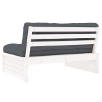 vidaXL Canapea de mijloc, 120x80 cm, alb, lemn masiv de pin vidaXL Canapea de mijloc, 120x80 cm, alb, lemn masiv de pin