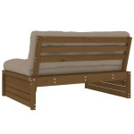 vidaXL Canapea de mijloc, 120x80 cm, maro miere, lemn masiv de pin