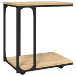 vidaXL Masă laterală cu roți stejar sonoma 50x35x55,5cm lemn prelucrat vidaXL Masă laterală cu roți stejar sonoma 50x35x55,5cm lemn prelucrat