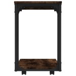 vidaXL Masă laterală cu roți stejar fumuriu 50x35x55,5cm lemn compozit vidaXL Masă laterală cu roți stejar fumuriu 50x35x55,5cm lemn compozit