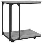 vidaXL Masă laterală cu roți, gri sonoma 50x35x55,5 cm lemn prelucrat vidaXL Masă laterală cu roți, gri sonoma 50x35x55,5 cm lemn prelucrat