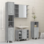 vidaXL Dulap de baie, gri sonoma, 30x30x179 cm, lemn prelucrat