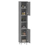 vidaXL Dulap de baie, gri sonoma, 30x30x179 cm, lemn prelucrat