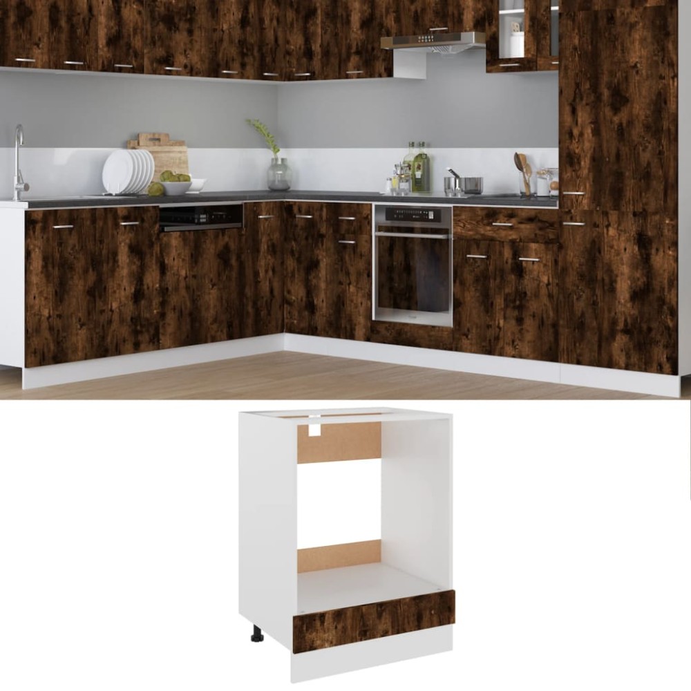 vidaXL Dulap pentru cuptor "Riga" stejar fumuriu 60x46x81,5 cm