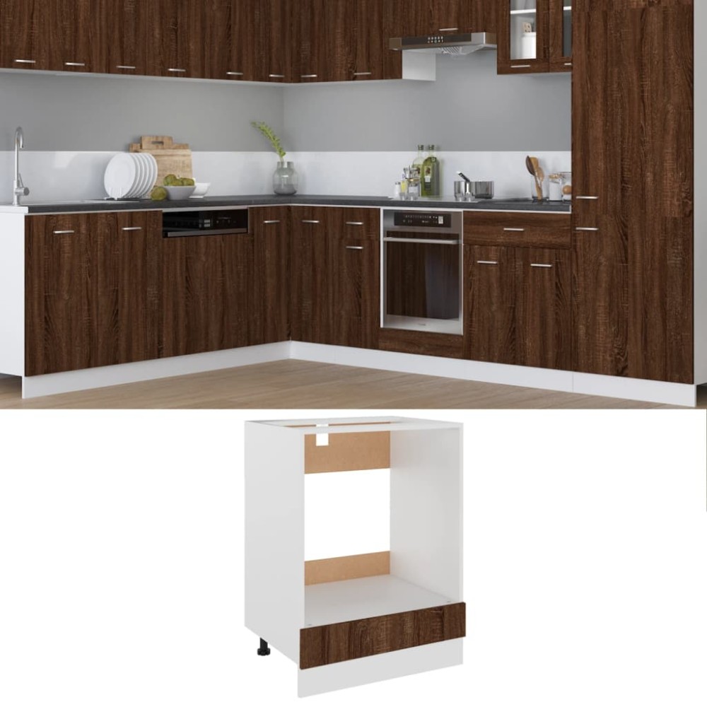 vidaXL Dulap pentru cuptor "Riga", stejar maro, 60x46x81,5 cm,