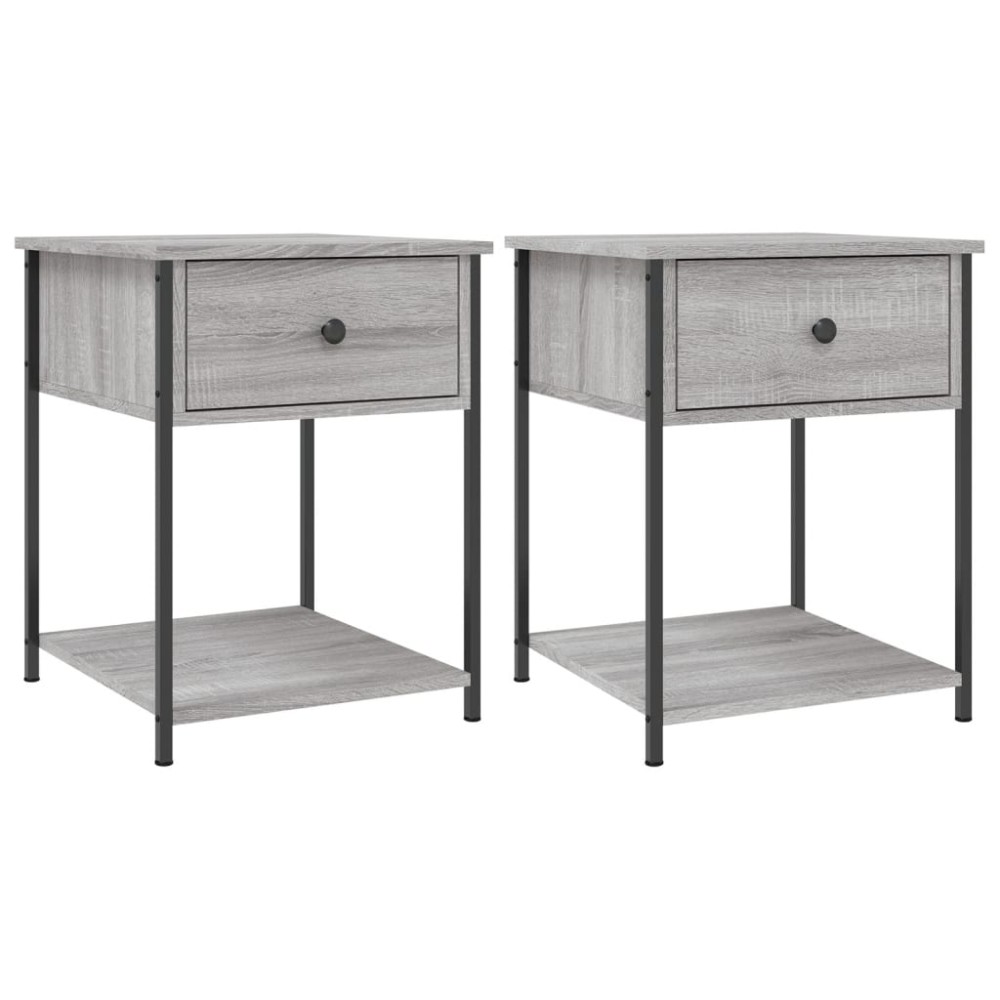 vidaXL Noptiere, 2 buc., gri sonoma, 44x45x58 cm, lemn prelucrat