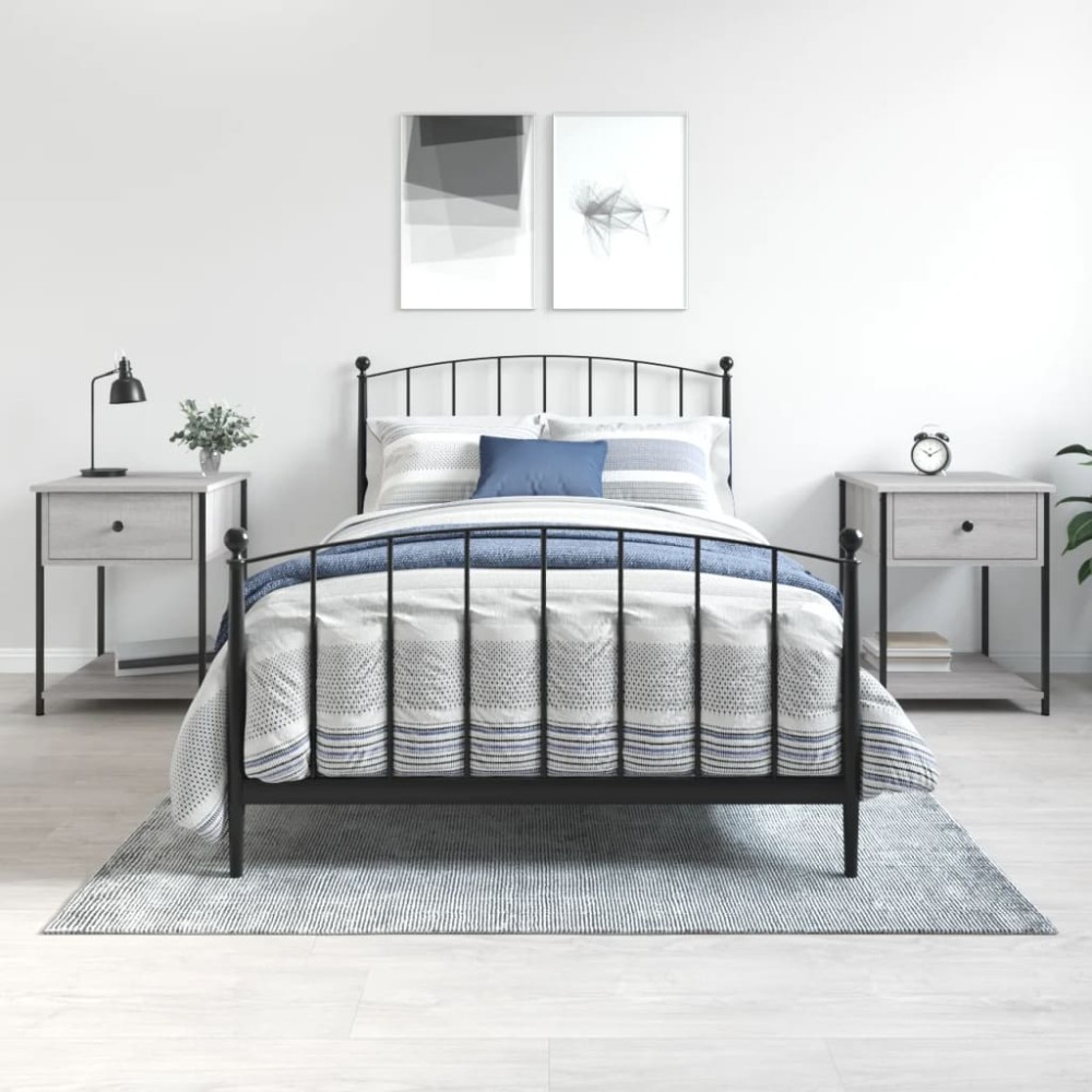 vidaXL Noptiere, 2 buc., gri sonoma, 44x45x58 cm, lemn prelucrat