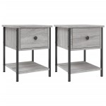 vidaXL Noptiere, 2 buc., gri sonoma, 34x35,5x45 cm, lemn compozit vidaXL Noptiere, 2 buc., gri sonoma, 34x35,5x45 cm, lemn compozit