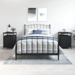 vidaXL Noptiere, 2 buc., negru, 40x42x60 cm, lemn prelucrat vidaXL Noptiere, 2 buc., negru, 40x42x60 cm, lemn prelucrat