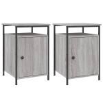 vidaXL Noptiere, 2 buc., gri sonoma, 40x42x60 cm, lemn prelucrat vidaXL Noptiere, 2 buc., gri sonoma, 40x42x60 cm, lemn prelucrat
