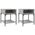 vidaXL Noptiere, 2 buc., gri sonoma, 40x41x50 cm, lemn compozit vidaXL Noptiere, 2 buc., gri sonoma, 40x41x50 cm, lemn compozit
