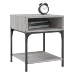 vidaXL Noptiere, 2 buc., gri sonoma, 40x41x50 cm, lemn compozit vidaXL Noptiere, 2 buc., gri sonoma, 40x41x50 cm, lemn compozit