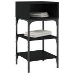 vidaXL Noptiere, 2 buc., negru, 35x34,5x70 cm, lemn compozit vidaXL Noptiere, 2 buc., negru, 35x34,5x70 cm, lemn compozit